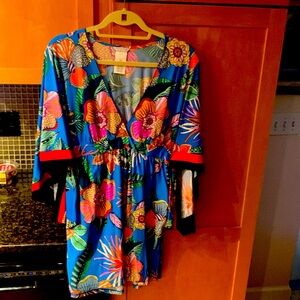 Trina Turk beautiful multi color floral swim suit cover up